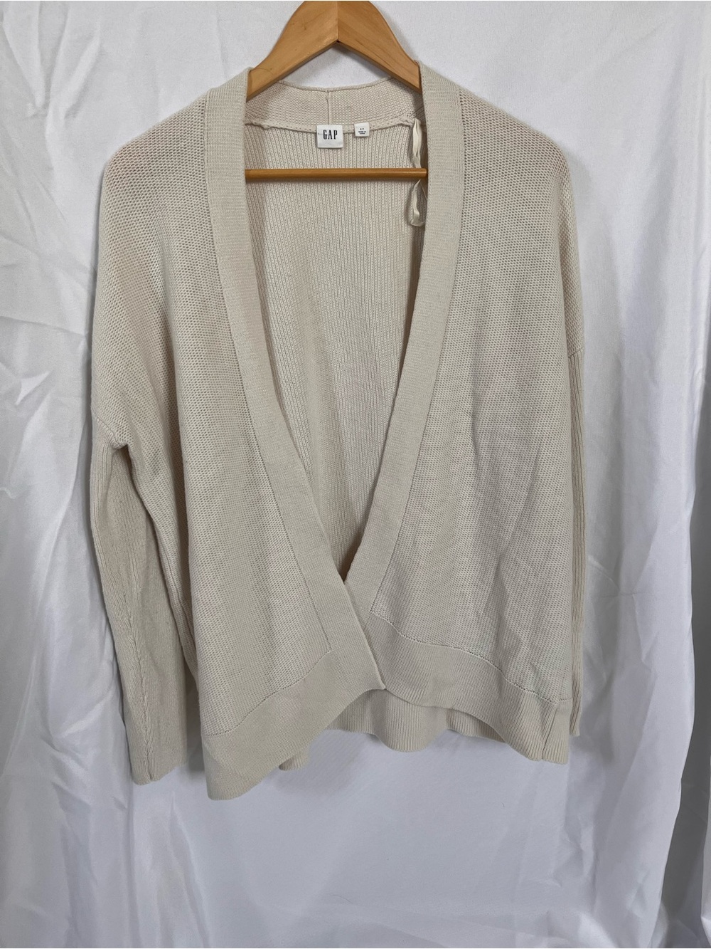 GAP Women's Cream Open-Front Lightweight Cardigan